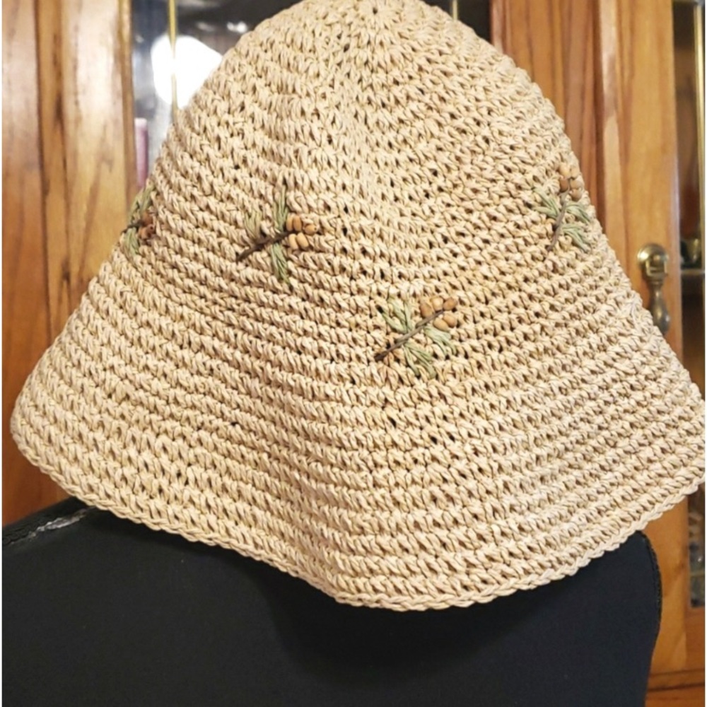 Natural Straw Crocheted Sun Hat
